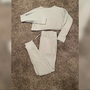 Boutique terry crop top and jogger set